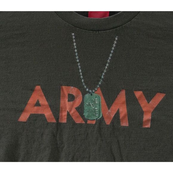 Aloha Army Dog Tags Green T-Shirt Men's Size L - Picture 2 of 6